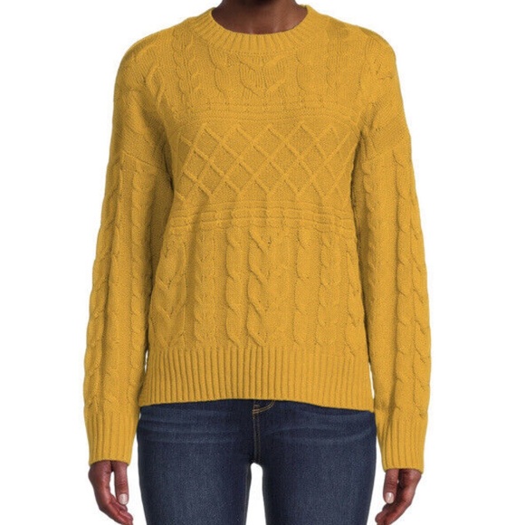 Time and Tru Women's Long Sleeve Pullover Sweater Yellow Size‎ Small (4-6) NEW - Picture 1 of 6